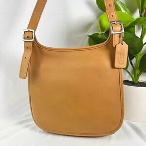 COACH Slim Saddle Crossbody Bag in Camel 9153 Silver Hardware